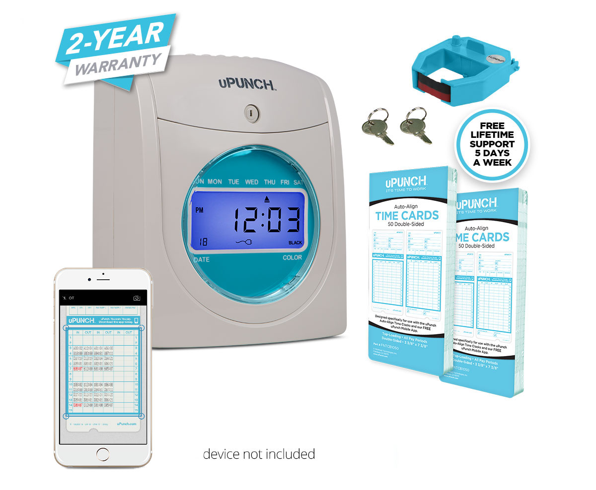 uPunch UB1000 Electronic Punch Card Time Clock Bundle - Office Depot